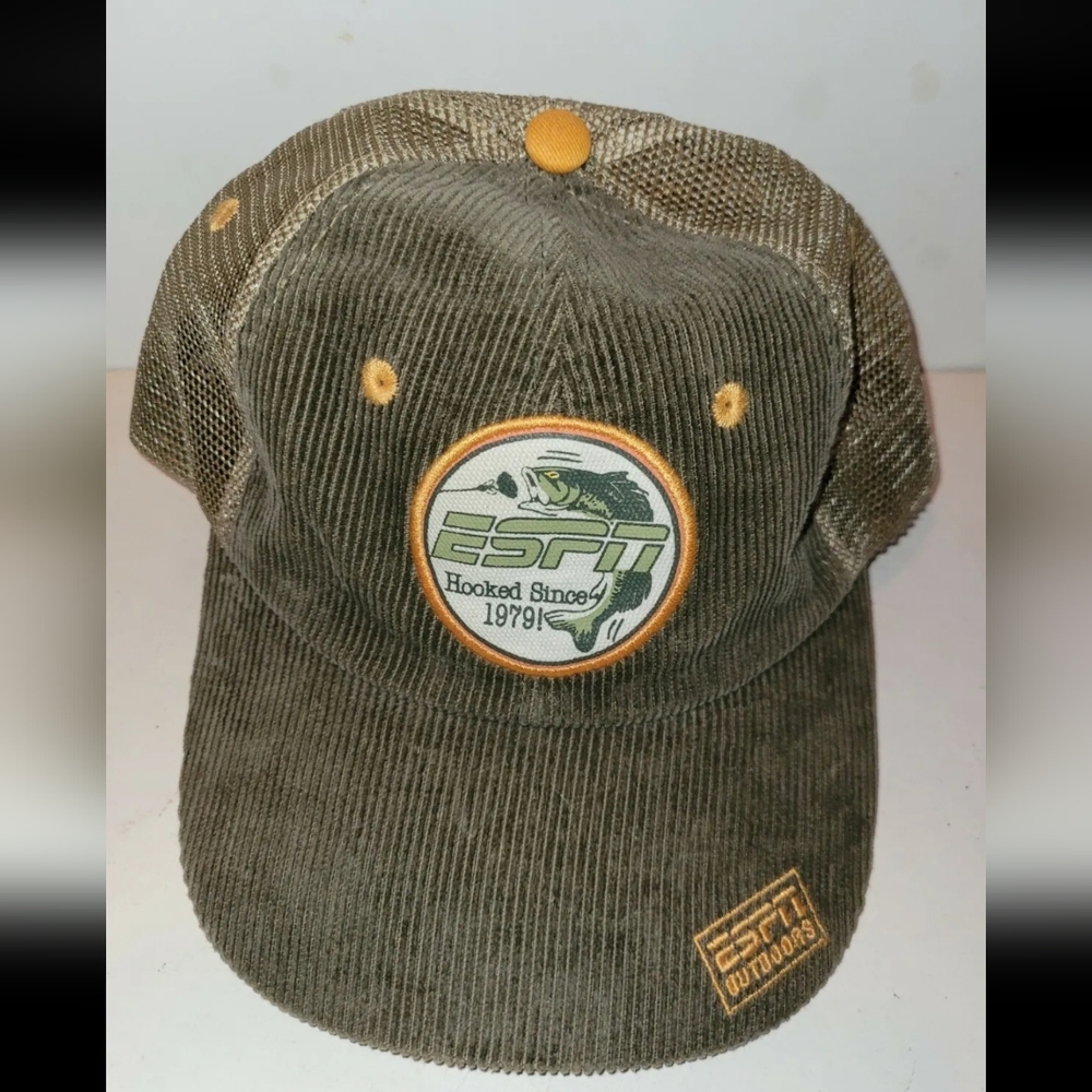 Vintage ESPN Outdoors Hooked Since 1971 Corduroy Hat